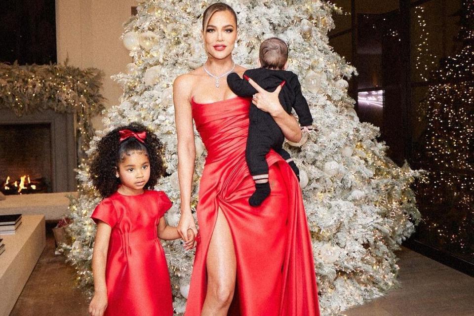 Khloé Kardashian Gives Rare Glimpse at Baby Boy in Christmas Photos with Daughter True