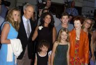 <p>The actor at the premiere of <em>Space Cowboys </em>with five of his children, his current wife, and his ex-girlfriend, Frances Fisher.</p>