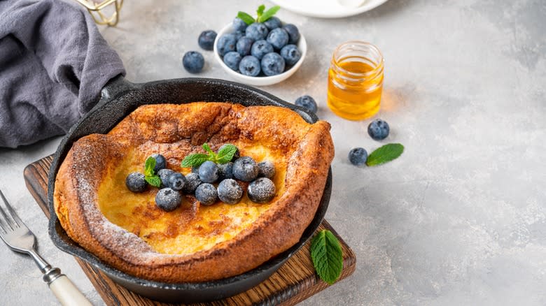 Dutch baby with blueberries