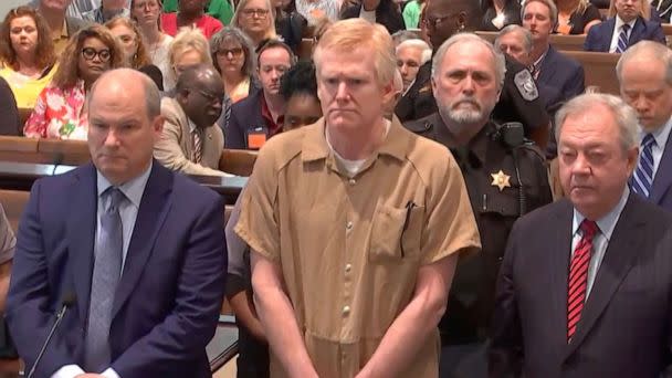 PHOTO: Alex Murdaugh is sentenced on the murders of his wife Maggie and his son Paul Murdaugh, Colleton County Courthouse in Walterboro, S.C., on March 3, 2023. (ABC News)