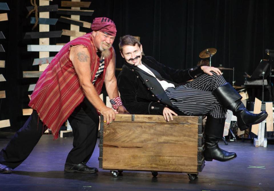 Isaiah Brown, right, portrayed Black Stache in The Sauk’s production of “Peter and the Starcatcher.” Brown won Best Performer in a Musical for his work