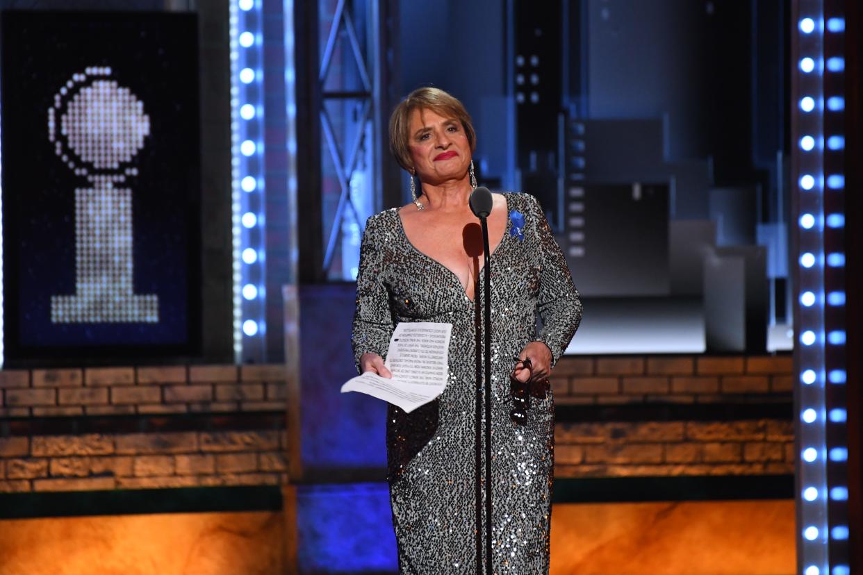 Patti LuPone appears on stage.