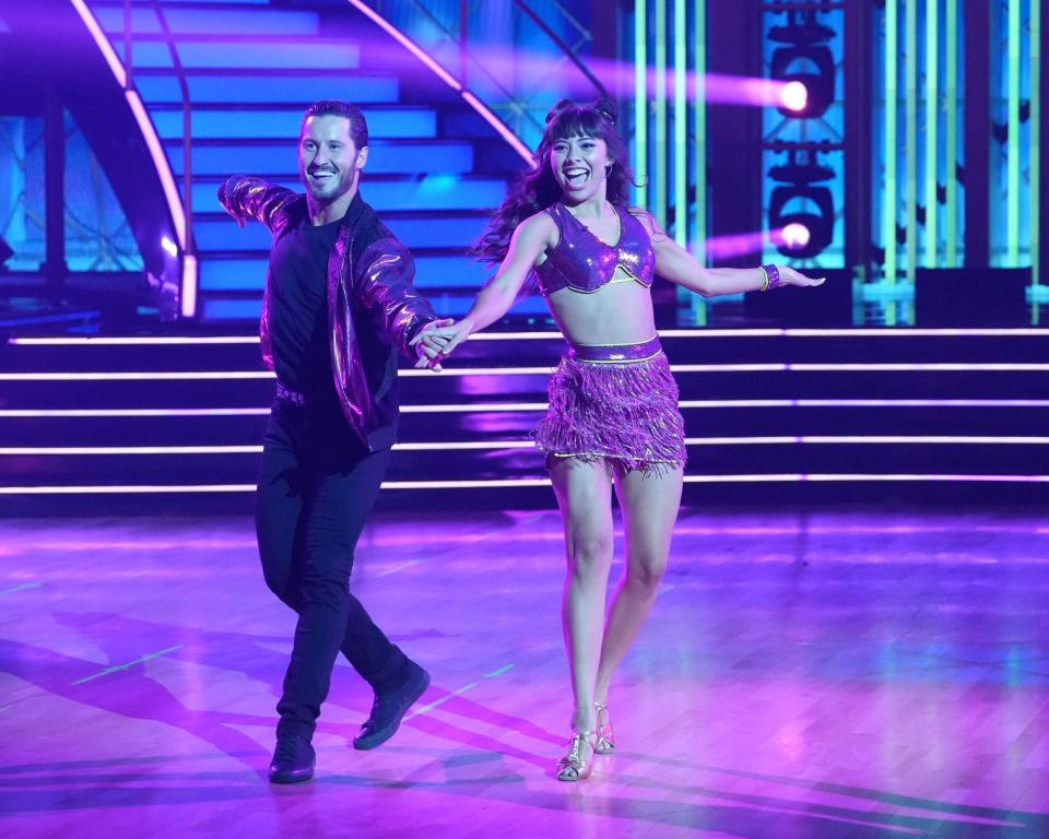 Xochitl Gomez and Val Chmerkovsky on "Dancing With the Stars"