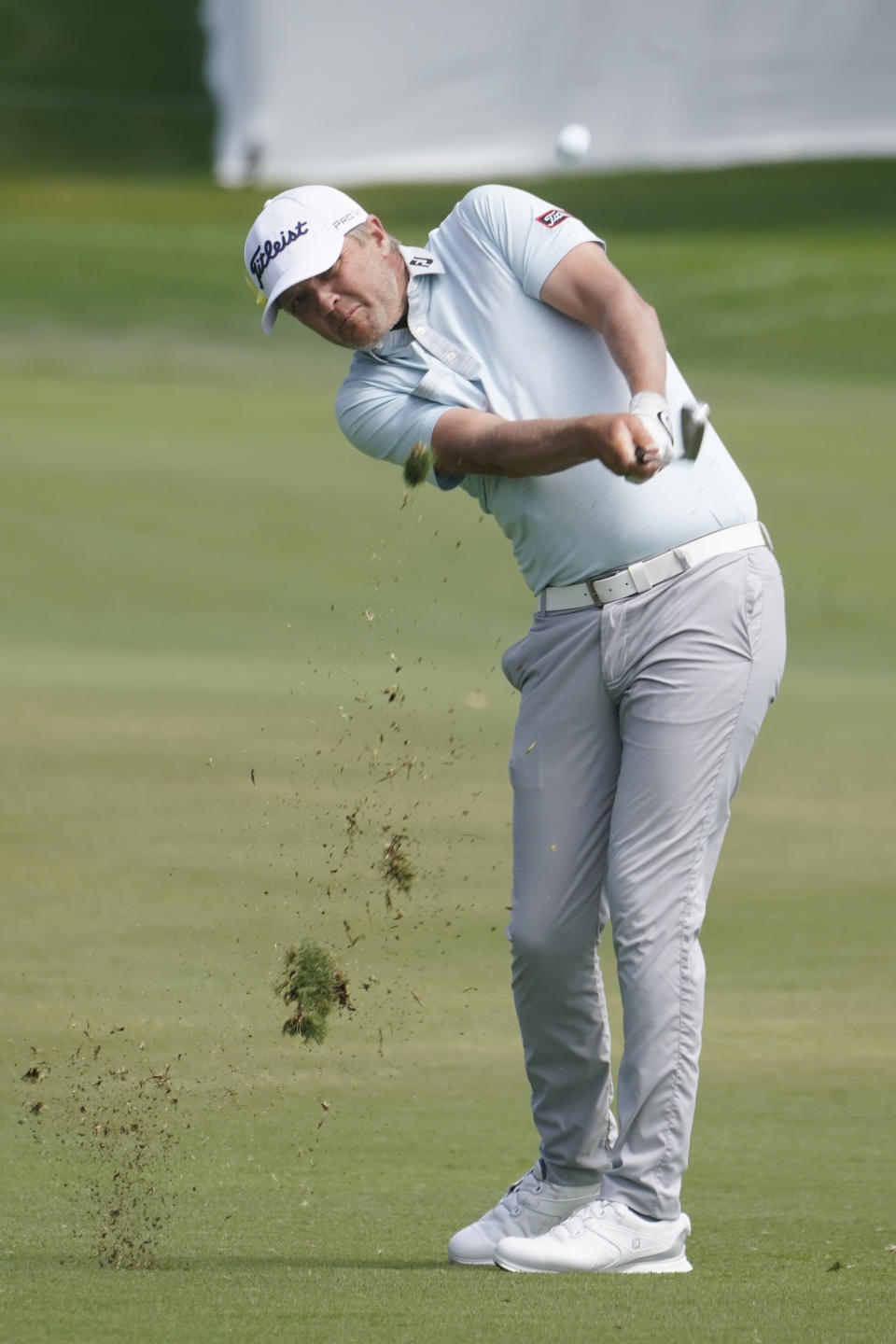 Matt Jones of Australia hits from the first hole during the final round of the Honda Classic golf tournament, Sunday, March 21, 2021, in Palm Beach Gardens, Fla. (AP Photo/Marta Lavandier)