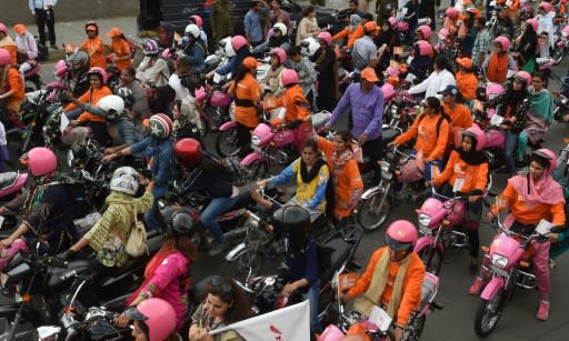 On Sunday the latest batch of dozens of new riders set out to challenge perceptions in Lahore