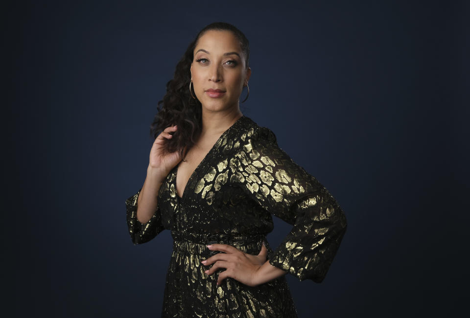 FILE - Robin Thede, the creator, star and executive producer of the HBO comedy series "A Black Lady Sketch Show," poses for a portrait during the 2019 Television Critics Association Summer Press Tour on July 24, 2019, in Beverly Hills, Calif. Thede is nominated for an Emmy award for outstanding variety series. (Photo by Chris Pizzello/Invision/AP, File)