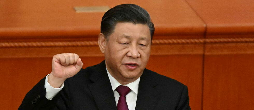 Le président chinois Xi Jinping a prêté serment après avoir été réélu président pour un troisième mandat.  - Credit:NOEL CELIS / AFP
