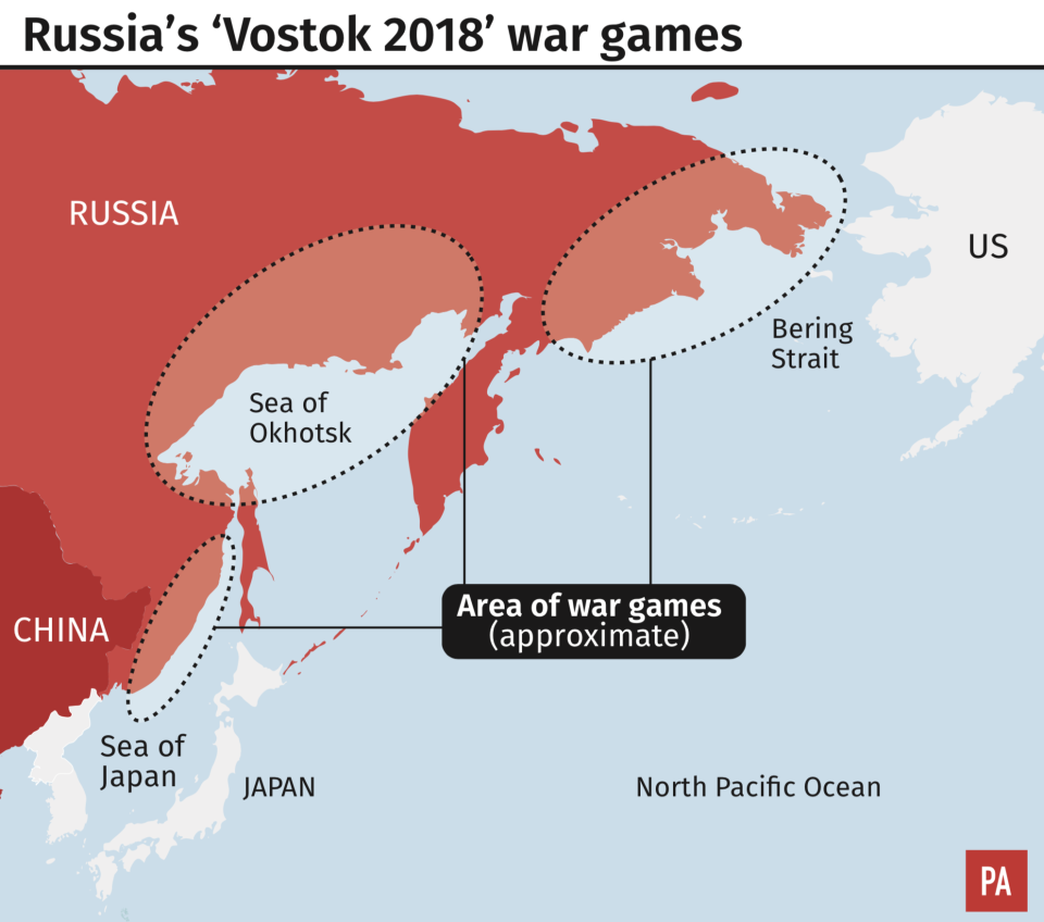 Russia’s ‘war games’ (PA)