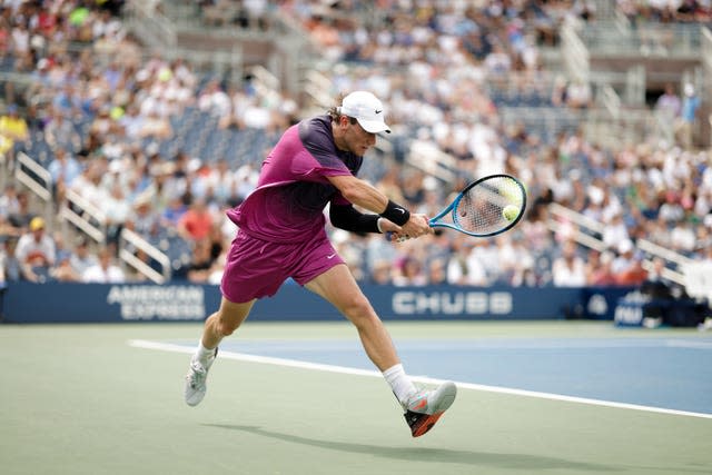 Jack Draper on his way to victory against Botic van De Zandschulp at the US Open 