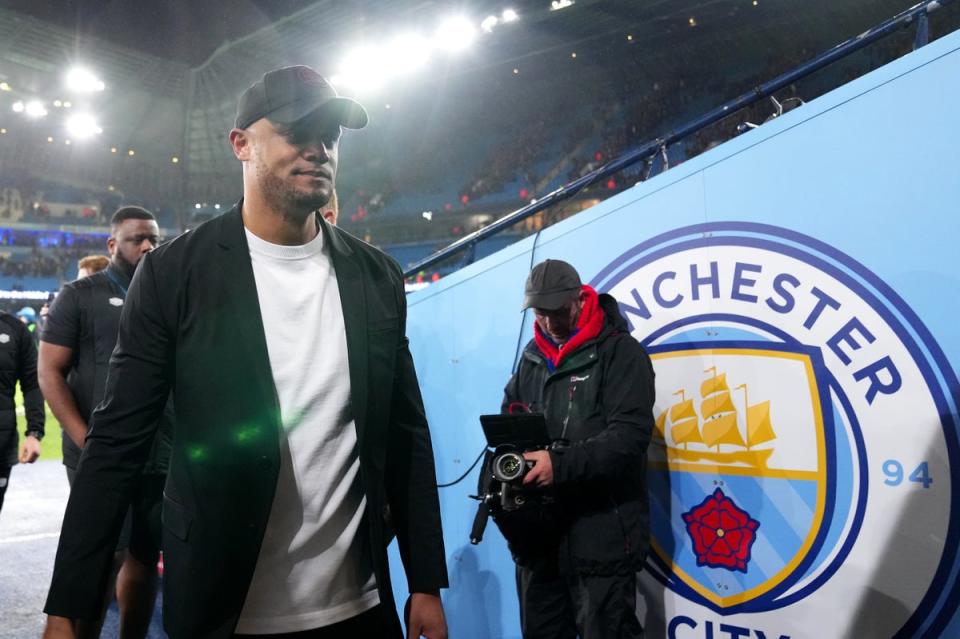 It was a miserable return to the Etihad Stadium for Burnley boss and Man City icon Vincent Kompany (Manchester City FC via Getty Images)