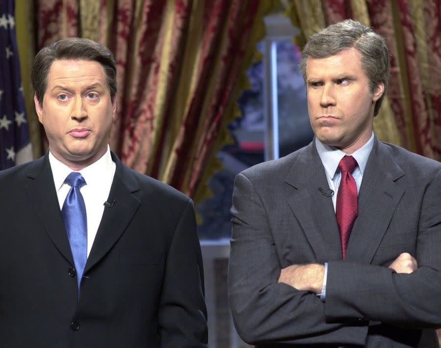 Before "Old School," "Anchorman" and "Talledega Nights," Will Ferrell was best known for his bumbling Bush portrayal on SNL. Although Ferrell quit SNL in 2002, he reprised the role many times over the past ten years to give advice to current politicians and pundits. During the 2008 election, he assured Tiny Fey's Sarah Palin by saying, "The president can do NOTHING without the approval of the vice president." Darrell Hammond took a spin as Vice President Al Gore on "SNL."