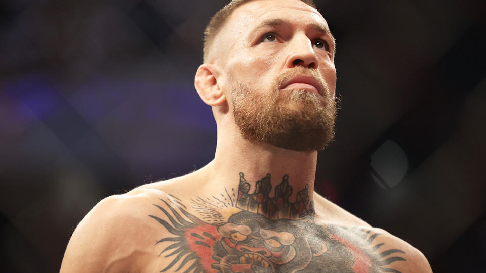 Conor McGregor is not expected to be ready for a UFC return for at least a year, following his loss to Dustin Poirier. (Photo By Thomas King/Sportsfile via Getty Images)