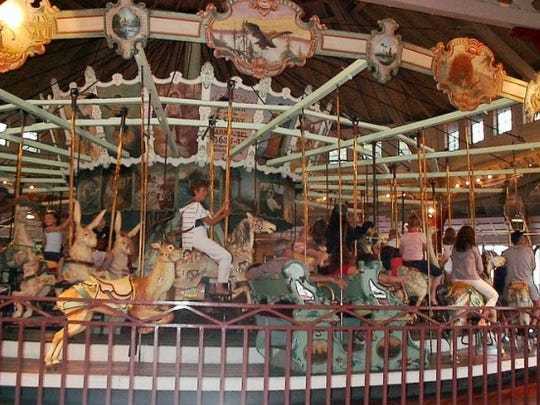 The historic Dentzel carousel at Ontario Beach Park in Rochester was built in 1905.