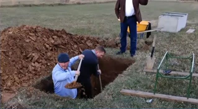 Ms Gilbert's husband decided to dig the grave himself with the help of family members. Source: LEX 18