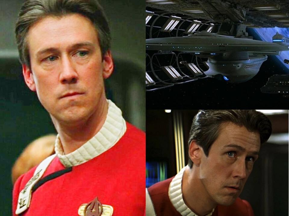 Actor Alan Ruck as Captain John Harriman, in command of the Enterprise-B in Star Trek: Generations.