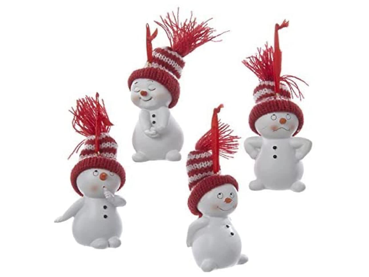 Snowmen With Red and White Striped Hat