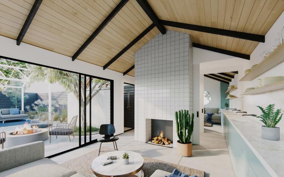 Anne-Marie Armstrong, cofounder of the architecture firm AAmp Studio, is in the process of designing an ADU in L.A. The material palette mixes minimalist light and dark tones and forms.