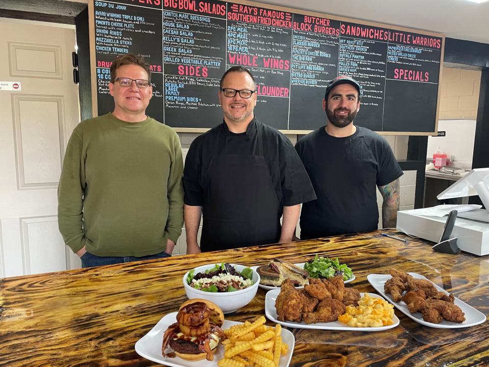 Christian Nevers (from left) and Ray Sheehan, owners of Ray's Roadside Kitchen, and employee Ryan McGowan at the Cream Ridge restaurant.