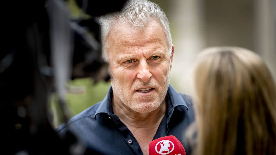 Dutch crime reporter Peter R. de Vries, pictured on May 24, 2017 in Arnhem, in the Netherlands, was killed in 2021 in a murder that shocked the country. - Remko de Waal/AFP/Getty Images