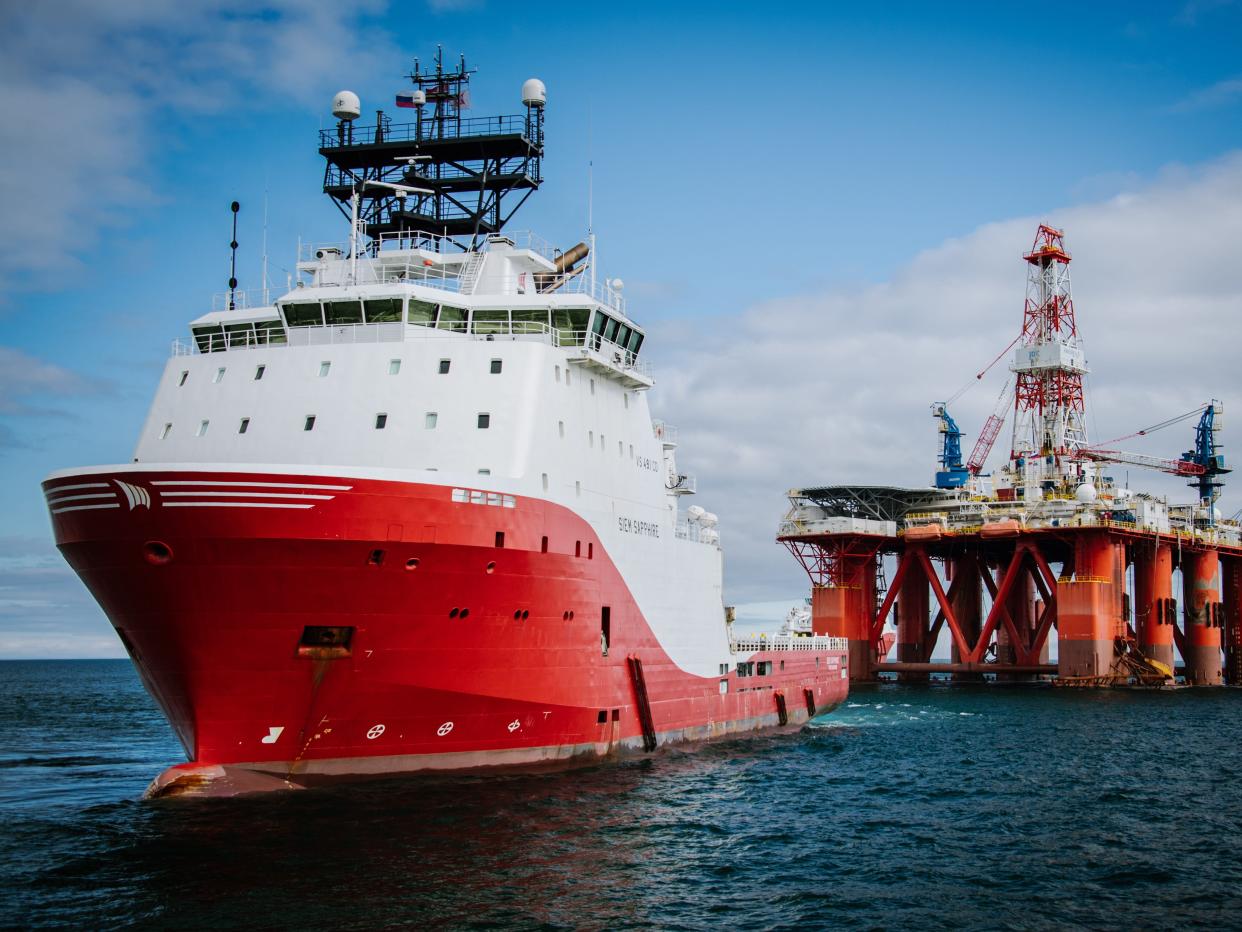 Gazprom Neft's HAKURYU-5 drilling rig develops offshore oil field in Sea of Okhotsk.