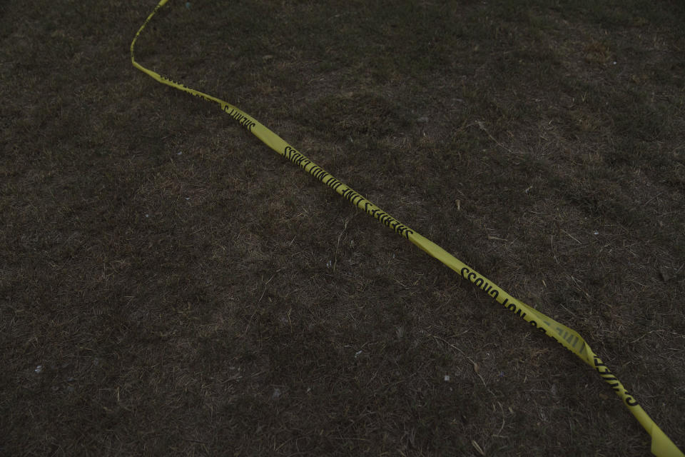 Police tape outside Robb Elementary School in Uvalde, Texas on May 24.<span class="copyright">Eric Thayer—Bloomberg/Getty Images</span>