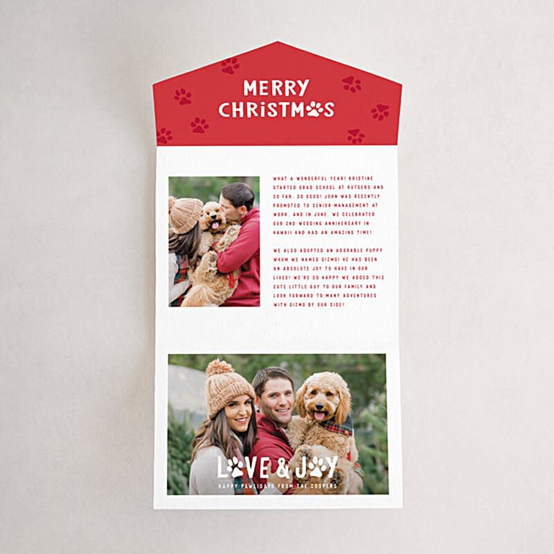 Product photo of a Minted Puppy Love and Joy Customizable Card