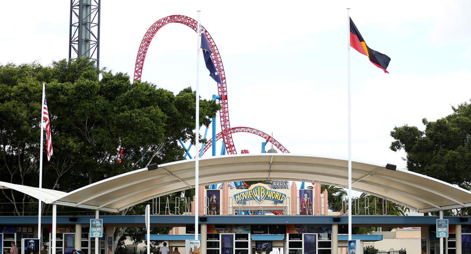 The entrance to Movie World on the Gold Coast. Source: Getty