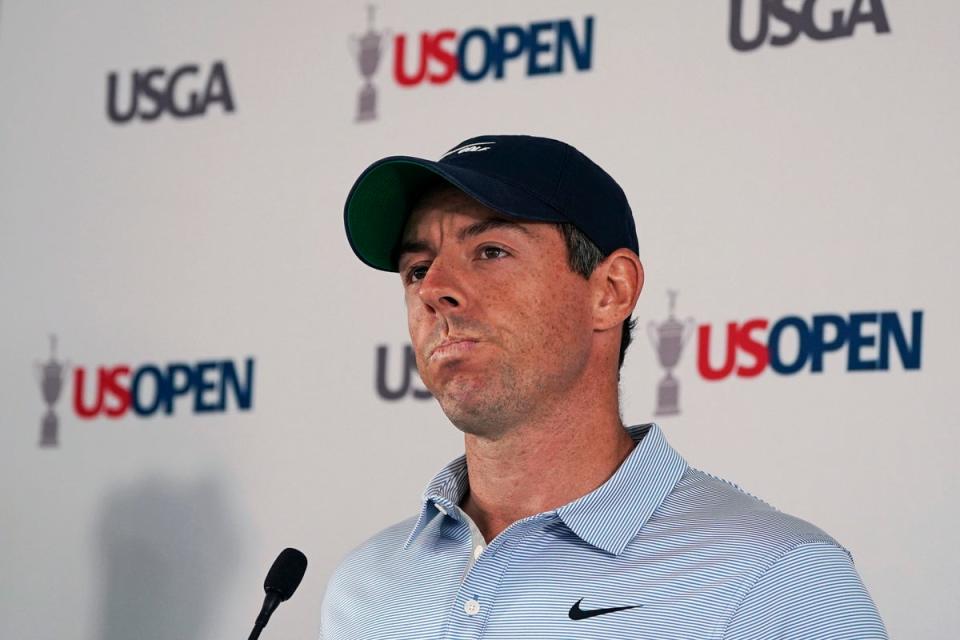 Rory McIlroy faced the media on Tuesday ahead of the US Open (Charles Krupa/PA) (PA Wire)