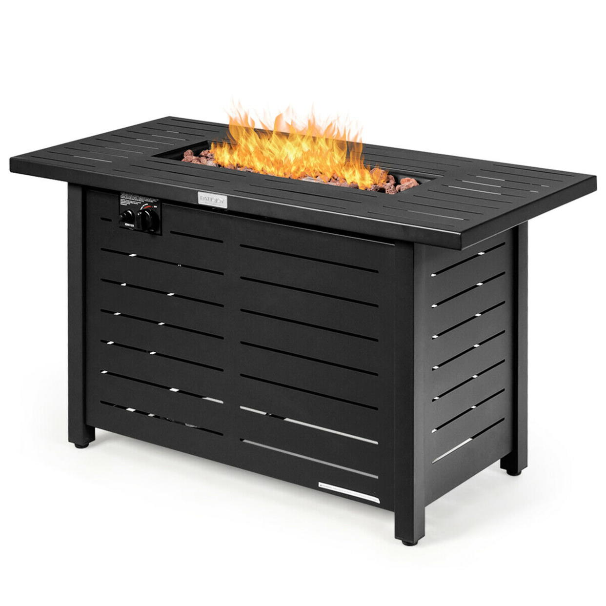 <p><a href="https://go.redirectingat.com?id=74968X1596630&url=https%3A%2F%2Fwww.walmart.com%2Fip%2FGymax-42-Rectangular-Propane-Gas-Fire-Pit-60-000-Btu-Heater-Outdoor-Table-W-Cover%2F686572900&sref=https%3A%2F%2Fwww.popularmechanics.com%2Fhome%2Fg35771707%2Fbest-fire-pit-tables%2F" rel="nofollow noopener" target="_blank" data-ylk="slk:Shop Now;elm:context_link;itc:0;sec:content-canvas" class="link rapid-noclick-resp">Shop Now</a></p><p>Rectangular Fire Pit Table</p><p>walmart.com</p><p>$209.99</p>