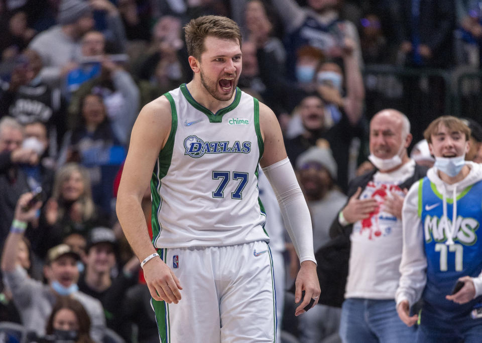 Dallas Mavericks guard Luka Doncic is averaging 31.5 points per game in the 2022 NBA playoffs. (Jerome Miron/USA TODAY Sports)
