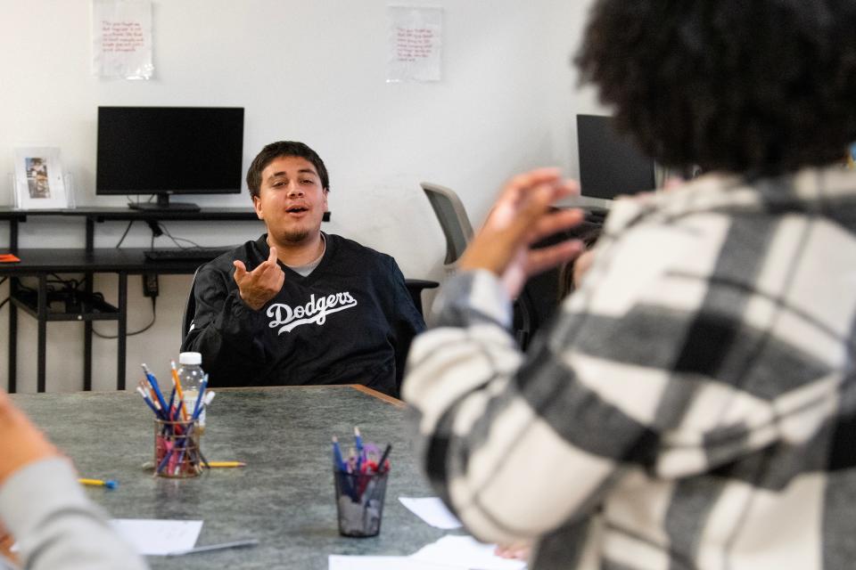 Moises Salceda, 18, participates in a debate exercise at the Boys & Girls Club Teen Center in Oxnard on Monday. With fewer arrests and incarcerations of juvenile offenders in recent years, local city and police officials give the clubs and other youth programs some credit for giving youths alternatives to crime.