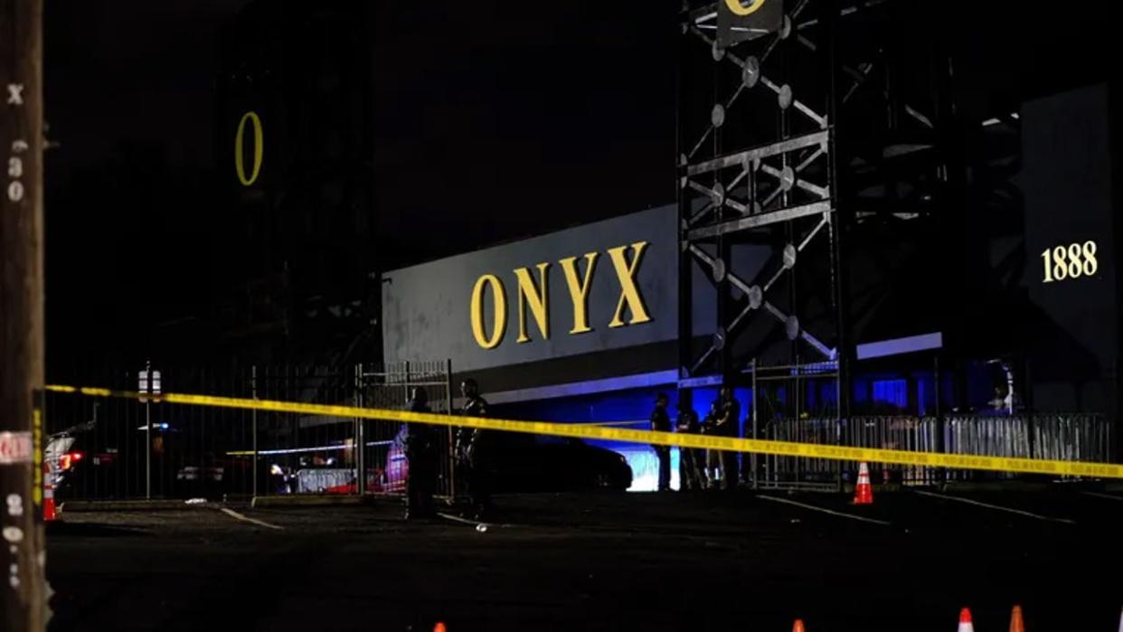 <div>A crime scene at Club Onyx in 2021.</div>