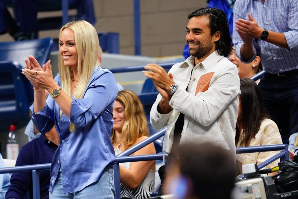 Lindsey Vonn and Diego Osorio attend the 2022 US Open