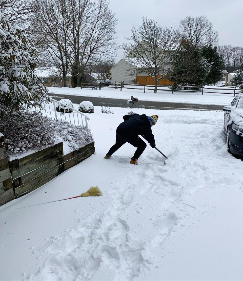 Coach DeLallo told players to shovel snow for neighbors and not to accept any payment. (Courtesy Bethel Park School District)