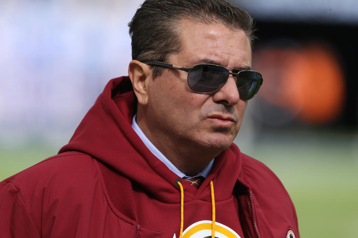 Washington Commanders owner Dan Snyder has been accused of propositioning a team cheerleader at a boxing-themed event in 2004. (Photo by Al Pereira/Getty Images)