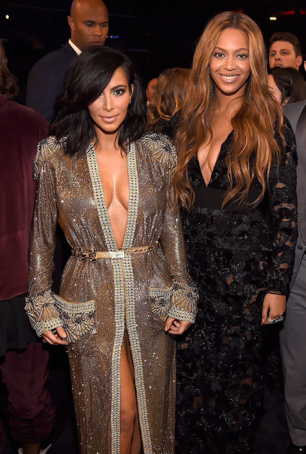 Kim Kardashian and Beyonce at the GRAMMYs