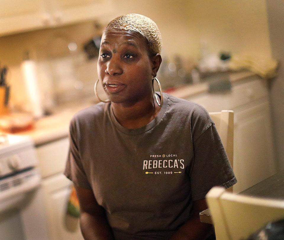 Kim Hayden, of Quincy, has struggled financially after losing a job during the initial COVID outbreak. Though she has since found work, she needs help paying back rent.