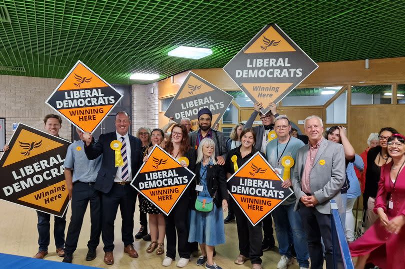 Liberal Democrats celebrate Steve Darling's Torbay general election victory