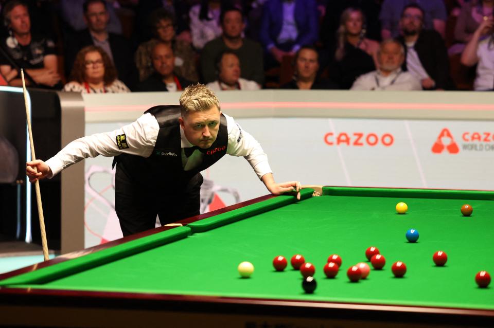 Kyren Wilson eyes a shot during the final (Action Images via Reuters)