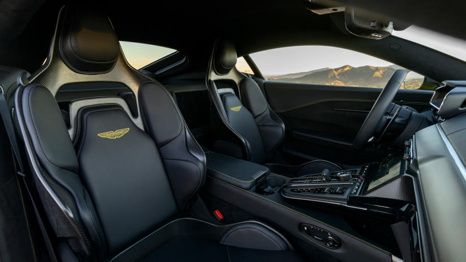 The interior of a 2025 Aston Martin Vantage.