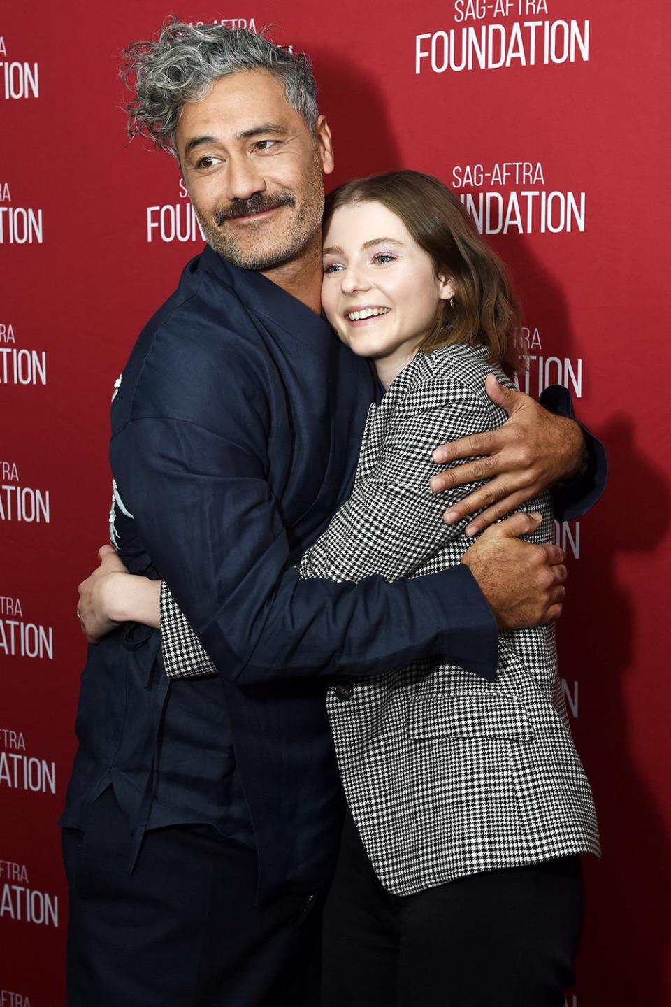 <em>Jojo Rabbit </em>director Taika Waititi and actress Thomasin McKenzie attend the SAG-AFTRA Foundation Conversations with <em>JoJo Rabbit</em> on Wednesday in L.A. 