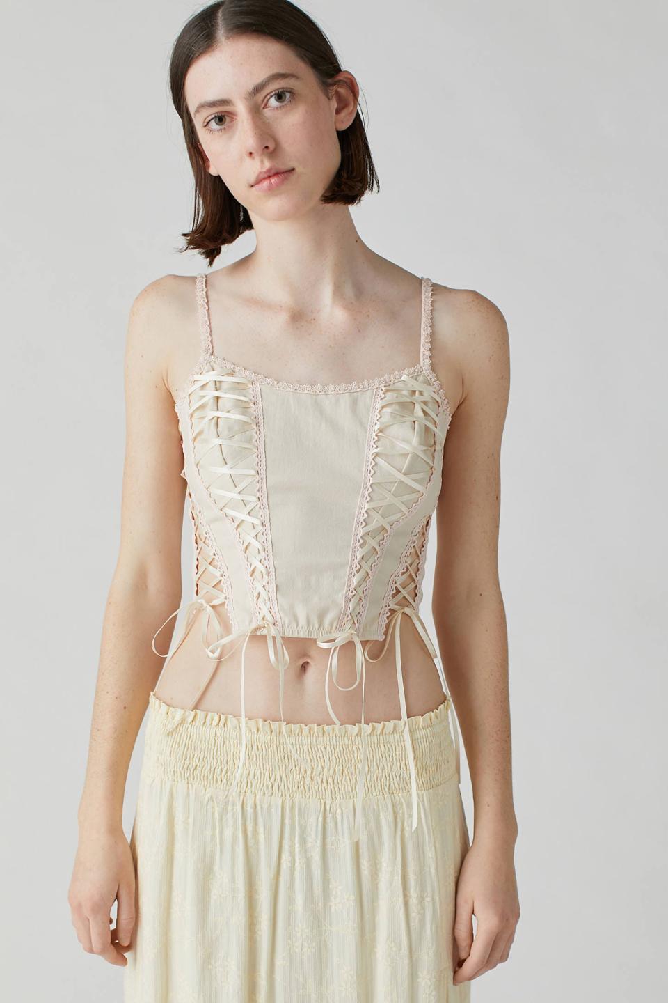 12) Cristin Lace-Up Corset Top