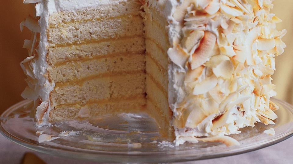 Six-Layer Coconut Cake with Passion Fruit Filling