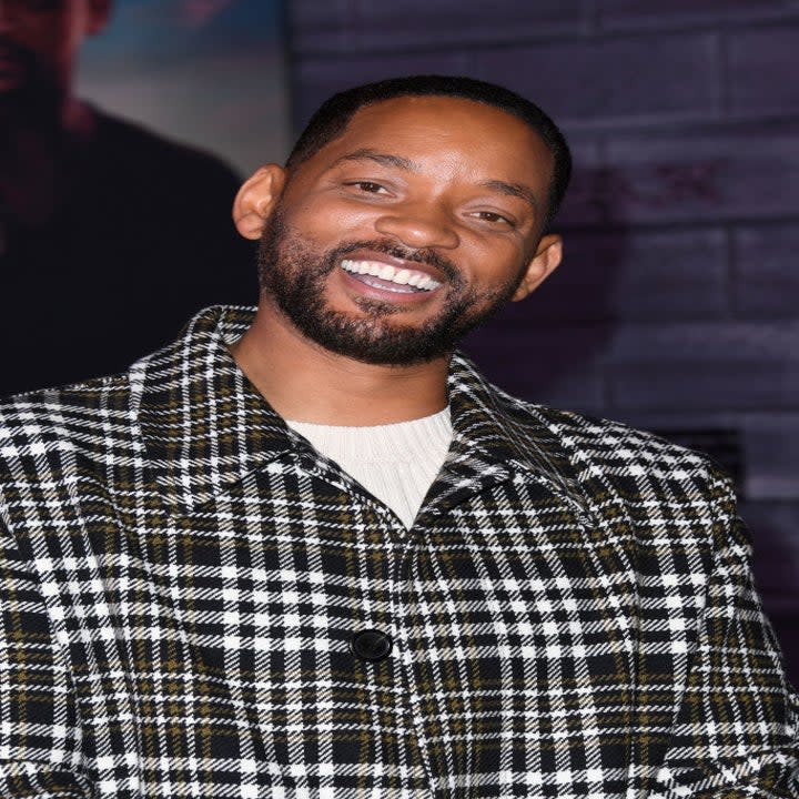 A closeup of Will Smith smiling