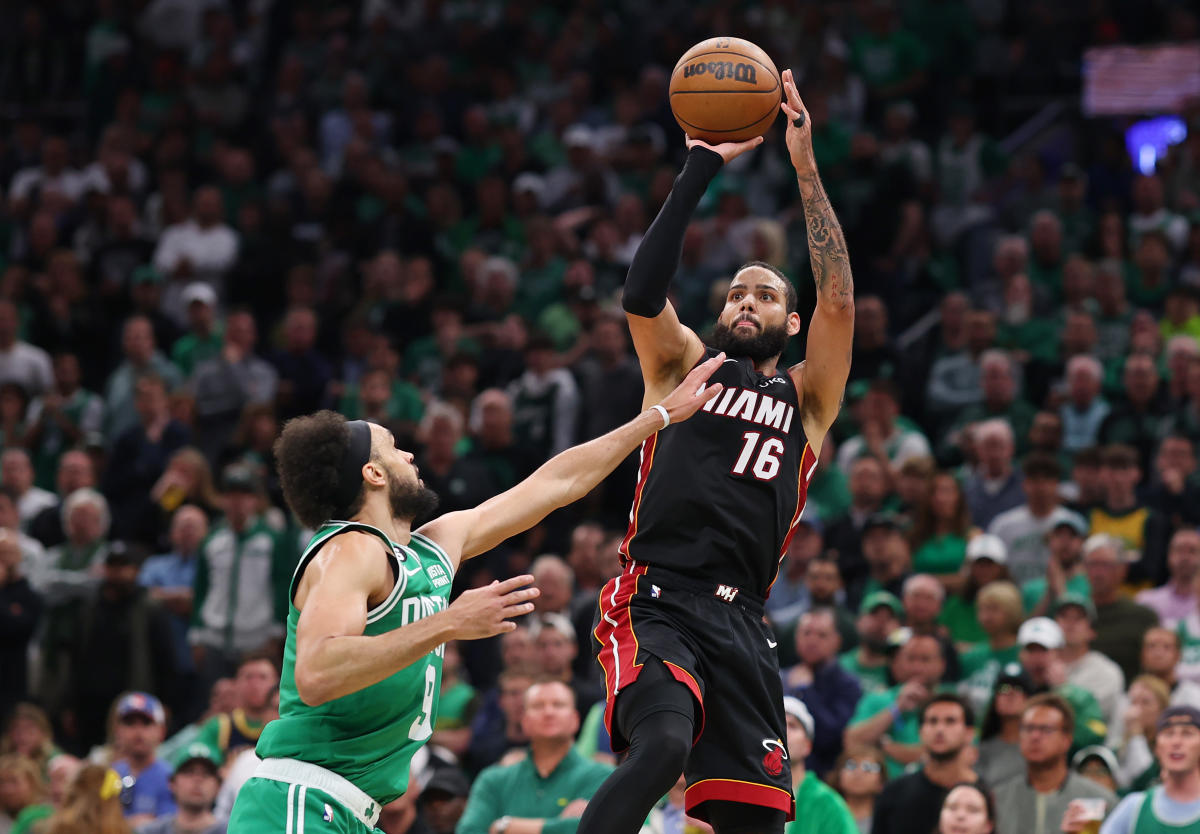 The Heat hold off the Celtics to reach the NBA Finals after nearly snapping the series 3-0