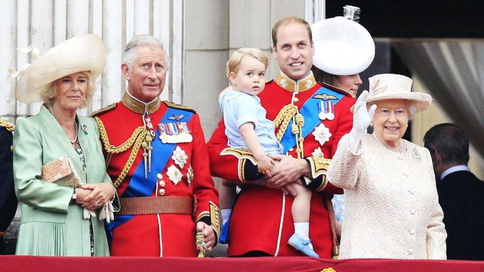 Prince George joins his family on the balcony at Buckingham Palace