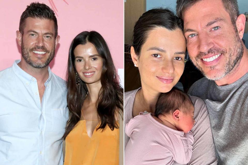 <p>Robin Marchant/Getty; Jesse Palmer/ Instagram</p> Jesse Palmer and Emely Fardo with baby Ella