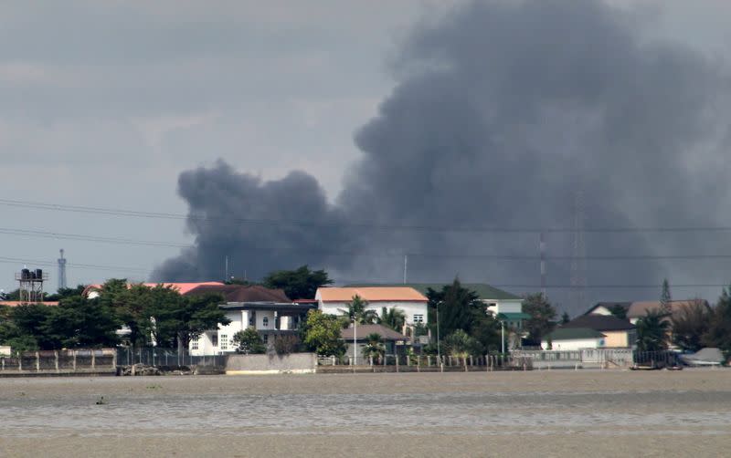 Smoke rises from Lagos mainland