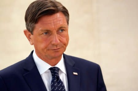 Borut Pahor President of Slovenia attends the Human Rights Council one day after the U.S. announced their withdraw at the United Nations in Geneva, Switzerland June 20, 2018.  REUTERS/Denis Balibouse