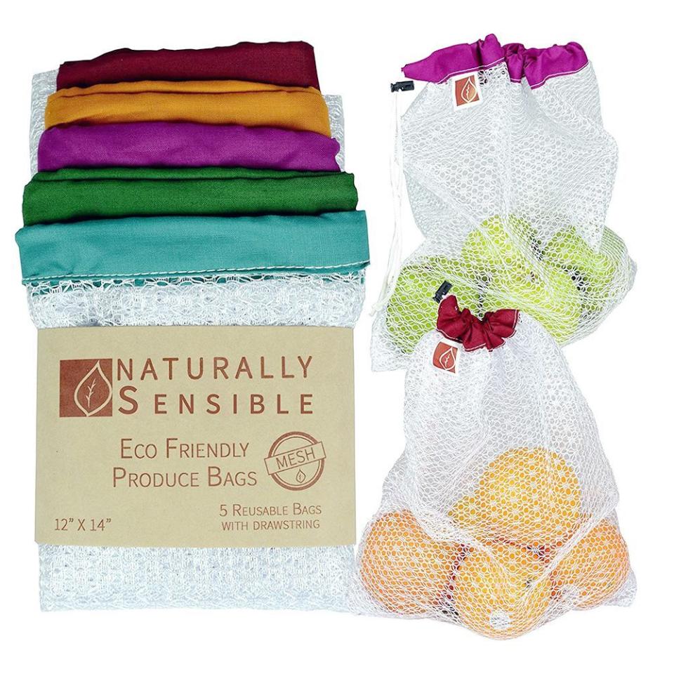 8) Reusable Drawstring Produce Bags (Set of 5)